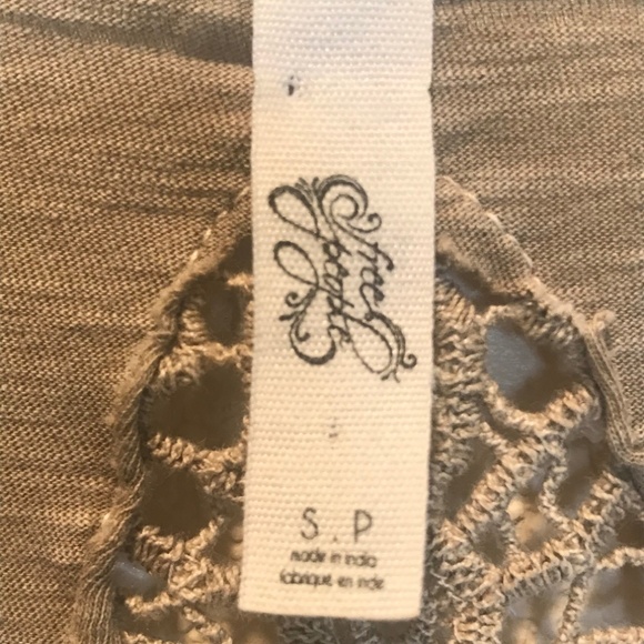 Free People Crochet Detail V Neck Henley Top - Picture 5 of 7